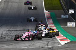 Esteban Ocon, Force India VJM11, Lance Stroll, Williams FW41, Carlos Sainz Jr., Renault Sport F1 Team R.S. 18, Sergio Perez, Force India VJM11, Charles Leclerc, Sauber C37