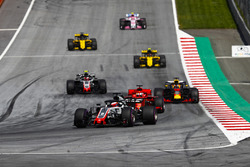 Romain Grosjean, Haas F1 Team VF-18, Sebastian Vettel, Ferrari SF71H, Daniel Ricciardo, Red Bull Racing RB14, Kevin Magnussen, Haas F1 Team VF-18, Carlos Sainz Jr., Renault Sport F1 Team R.S. 18, Nico Hulkenberg, Renault Sport F1 Team R.S. 18, Esteban Ocon, Force India VJM11