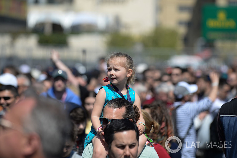 Fans in pit lane