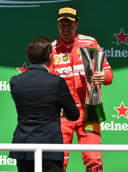 Podium: winner Sebastian Vettel, Ferrari