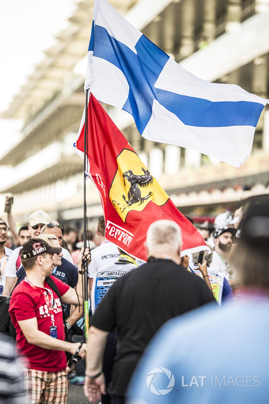 Ferrari fans and flags