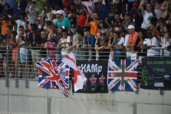 Lewis Hamilton, Mercedes AMG F1 fans and banners