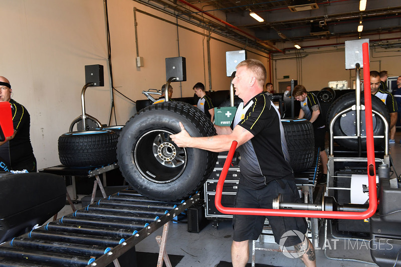 Pirelli tyre preparation area