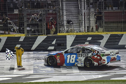 Kyle Busch, Joe Gibbs Racing, Toyota Camry M&M's Red White & Blue, celebrates after winning