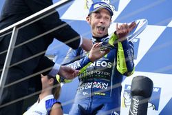 Podium: tweede plaats Valentino Rossi, Yamaha Factory Racing