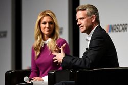 Steve Phelps, chief marketing officer for NASCAR, and emcee Danielle Trotta