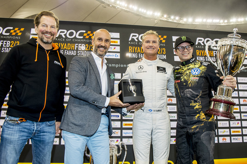 Winner David Coulthard, second place Petter Solberg, Fredrik Johnsson