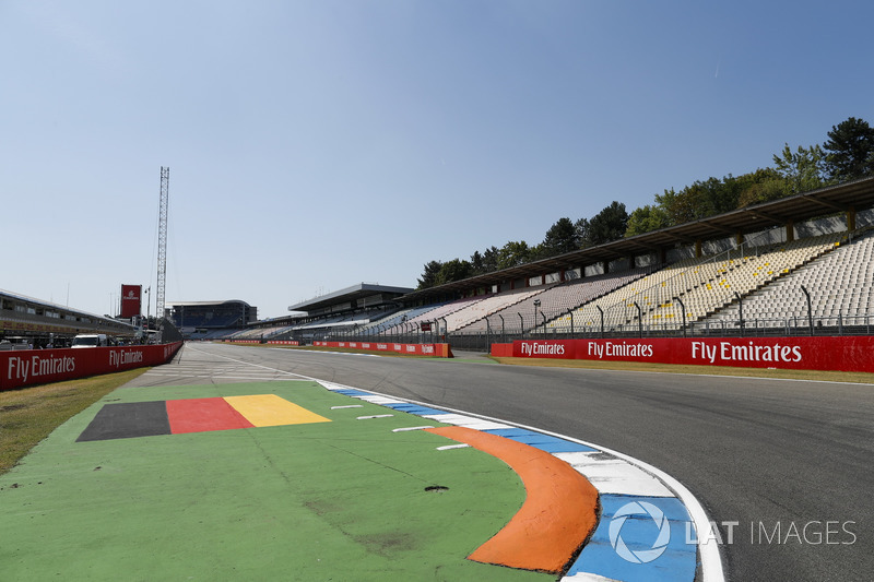 A view of the pit straight and first corner