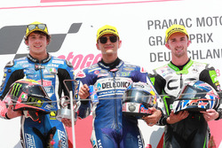 Podium : le vainqueur Jorge Martin, Del Conca Gresini Racing Moto3, le deuxième, Marco Bezzecchi, Prustel GP, le troisième, John McPhee, CIP Green Power