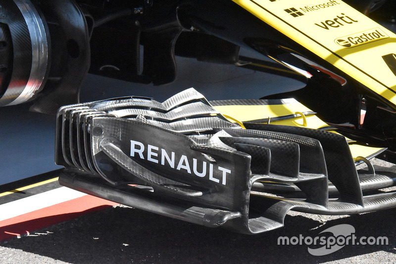 Detalle del alerón delantero del Renault Sport F1 Team R.S. 18 