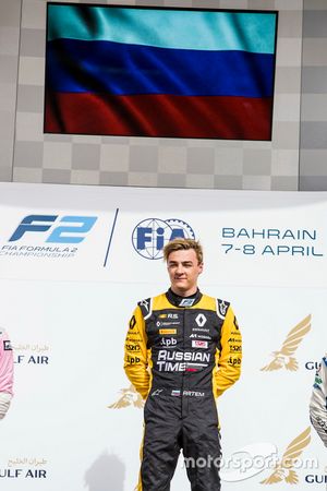 Podium: Race winner Artem Markelov, RUSSIAN TIME