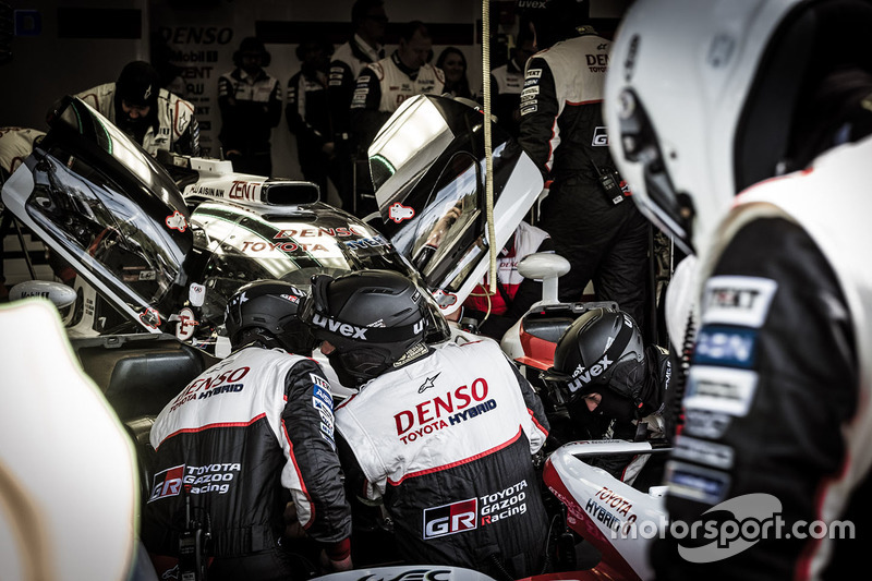 Toyota Gazoo Racing mechanics at work