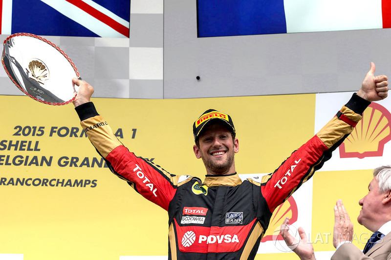 Podium : le troisième Romain Grosjean, Lotus F1 Team