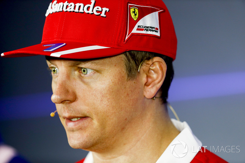 Kimi Raikkonen, Ferrari, nella conferenza stampa