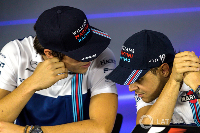 Lance Stroll, Williams e Felipe Massa, Williams nella conferenza stampa