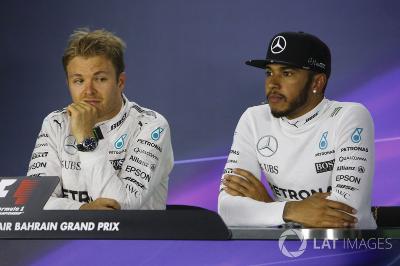 Basın toplantısı: Lewis Hamilton, Mercedes AMG ve Nico Rosberg, Mercedes AMG