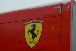 Ferrari truck covered with snow