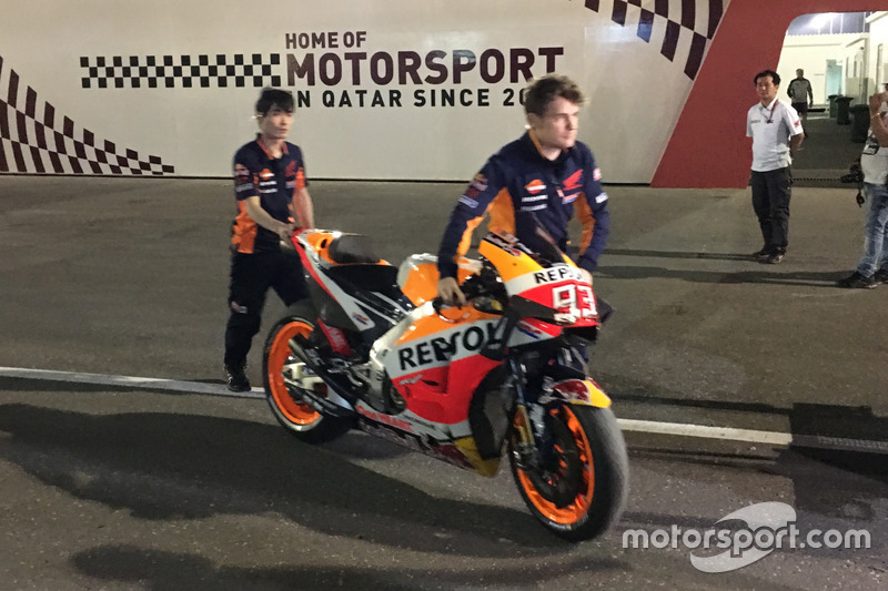 Moto de Marc Marquez, Repsol Honda Team de la caída