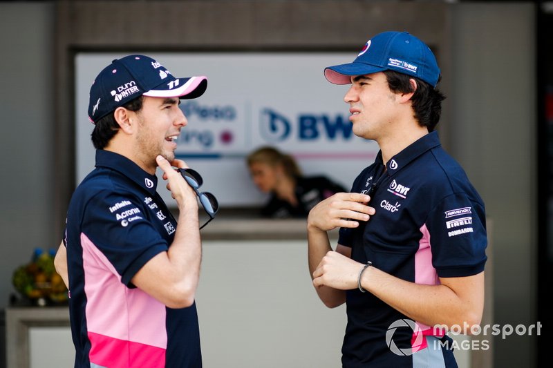 Sergio Perez, Racing Point, et Lance Stroll, Racing Point