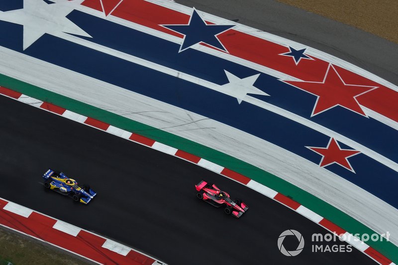 Alex Palou, Dale Coyne Racing with Team Goh Honda, Alexander Rossi, Andretti Autosport Honda
