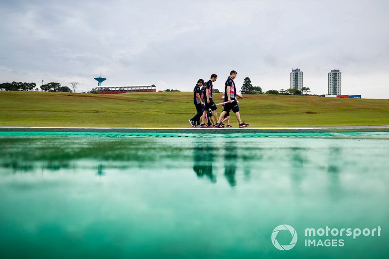 Lance Stroll, Racing Point walks the track