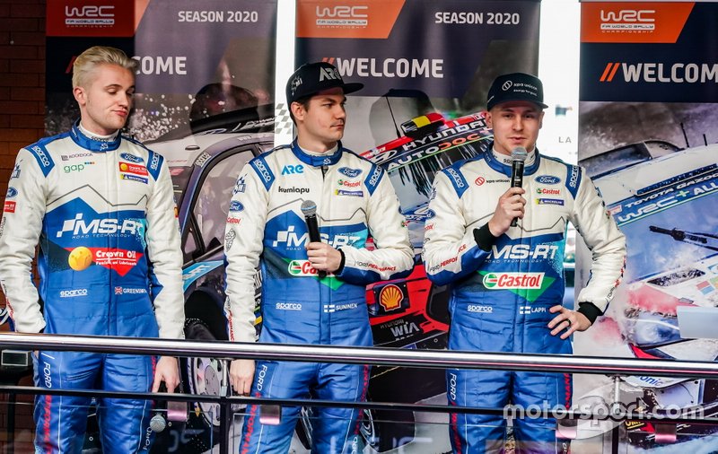 Gus Greensmith, M-Sport Ford WRT, Teemu Suninen, M-Sport Ford WRT, Esapekka Lappi, M-Sport Ford WRT