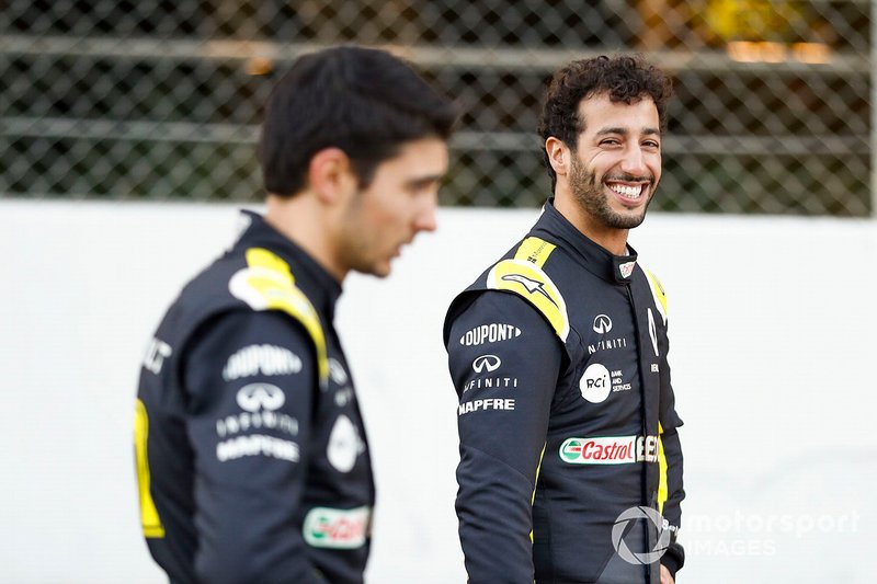 Daniel Ricciardo, Renault F1 y Esteban Ocon, Renault F1