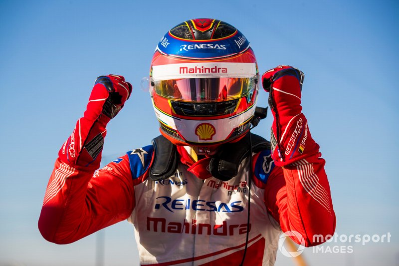 Jérôme d'Ambrosio, Mahindra Racing, festeggia la vittoria