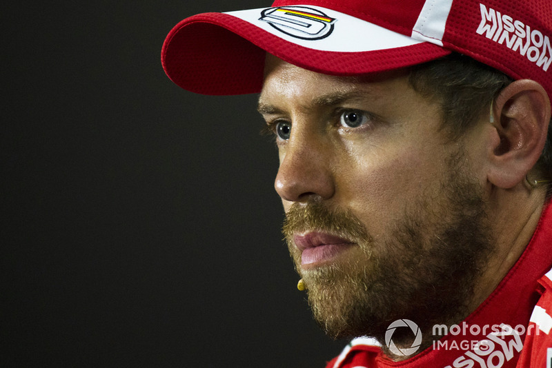 Sebastian Vettel, Ferrari in the press conference 