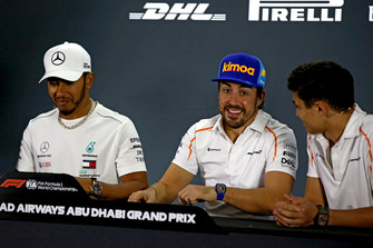 Lewis Hamilton, Mercedes AMG F1, Fernando Alonso, McLaren ve Lando Norris, McLaren basın toplantısında