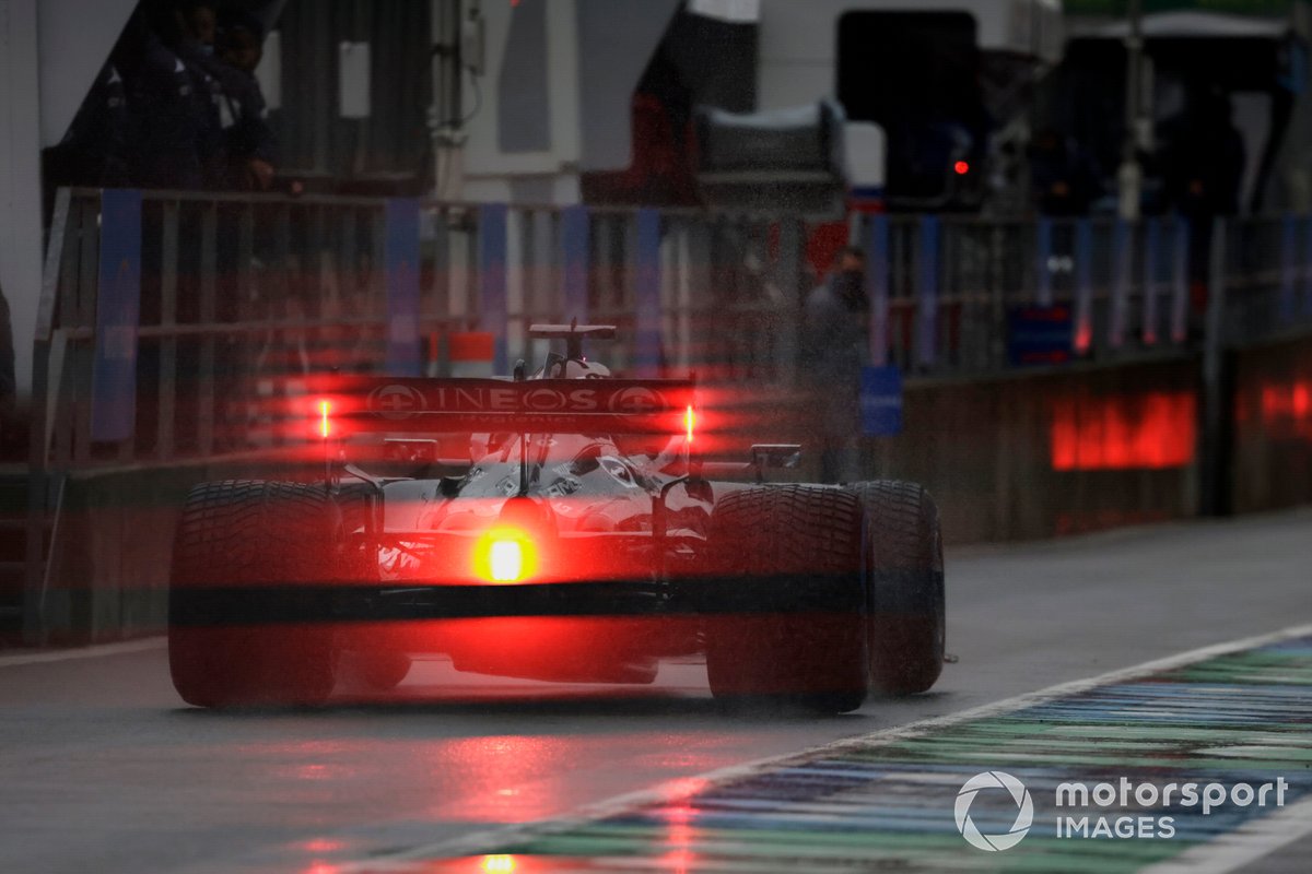 Lewis Hamilton, Mercedes W12, in pit lane