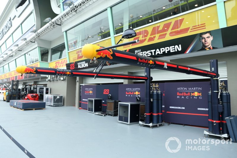 The Red Bull Honda garage