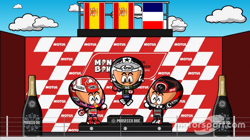 El podio del GP de Holanda de MotoGP 2019, por MiniBikers