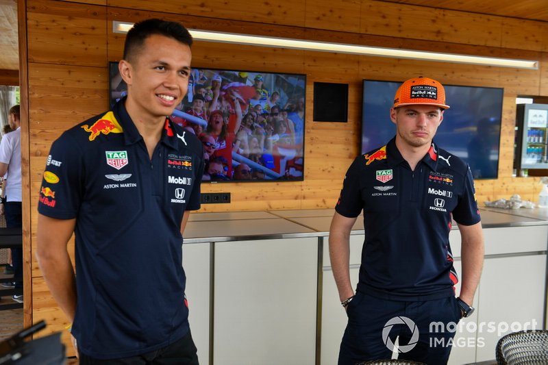 Alexander Albon, Red Bull, and Max Verstappen, Red Bull Racing