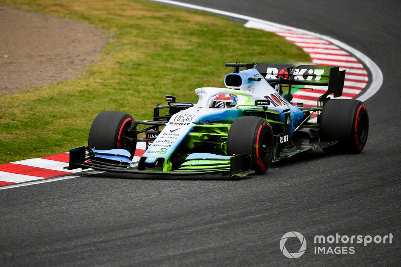 George Russell, Williams Racing FW42, covered in flow viz paint