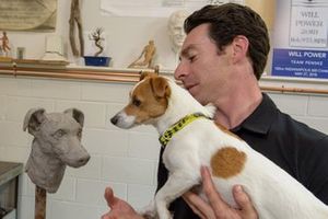 Simon Pagenaud, Team Penske with his dog Norman
