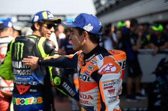 Polesitter Marc Marquez, Repsol Honda Team, Secondo classificato Valentino Rossi, Yamaha Factory Racing