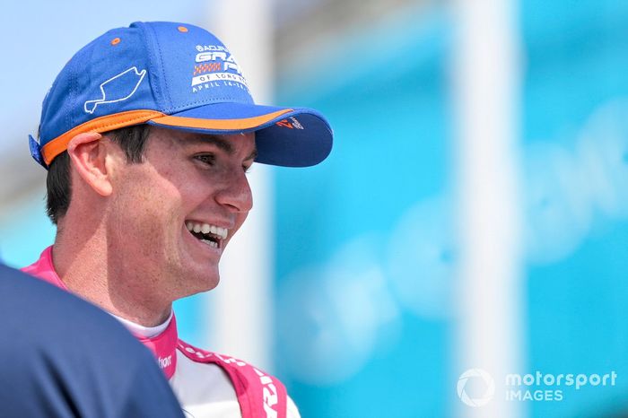 Ganador Kyle Kirkwood, Andretti Autosport Honda, Victory Lane