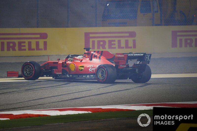 Sebastian Vettel, Ferrari SF90, in testacoda