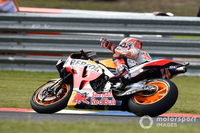 Marc Márquez, Repsol Honda Team, celebrando en la última vuelta