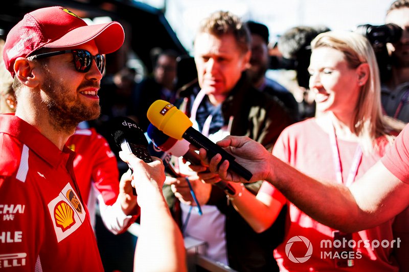 Sebastian Vettel, Ferrari talks to the media