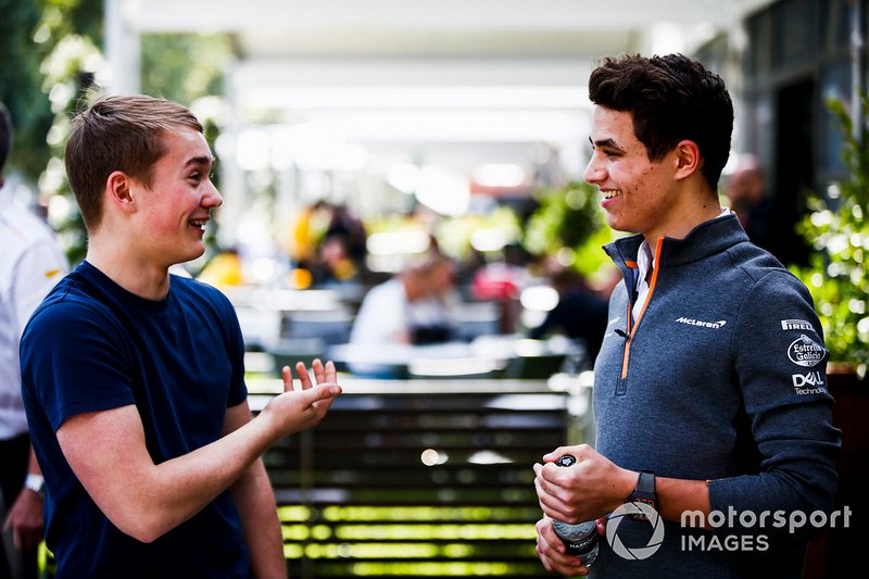 Billy Monger, Channel 4 TV Pundit and Lando Norris, McLaren