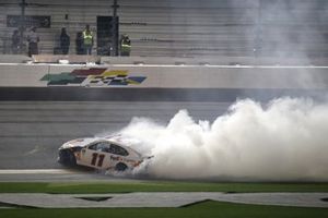 Denny Hamlin, Joe Gibbs Racing, Toyota Camry FedEx Express celebrates his second win of the Daytona 500