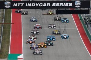 Will Power, Team Penske Chevrolet leads at the start