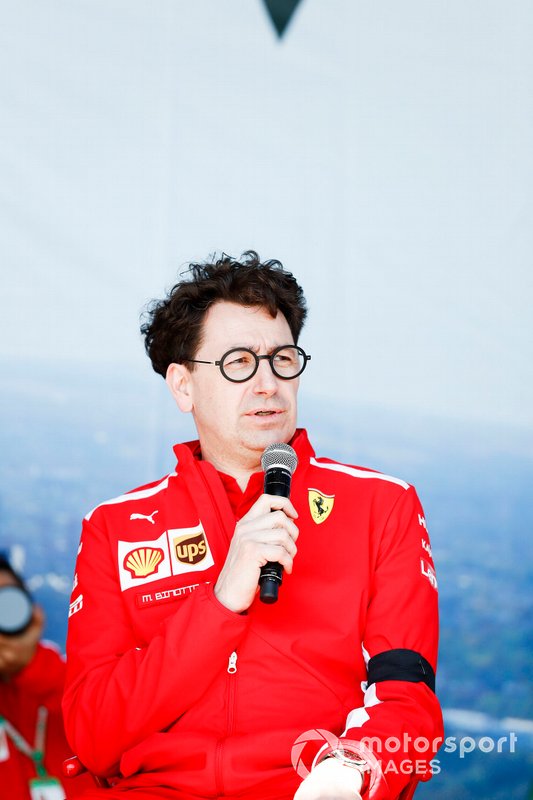 Mattia Binotto, Team Principal Ferrari, on stage