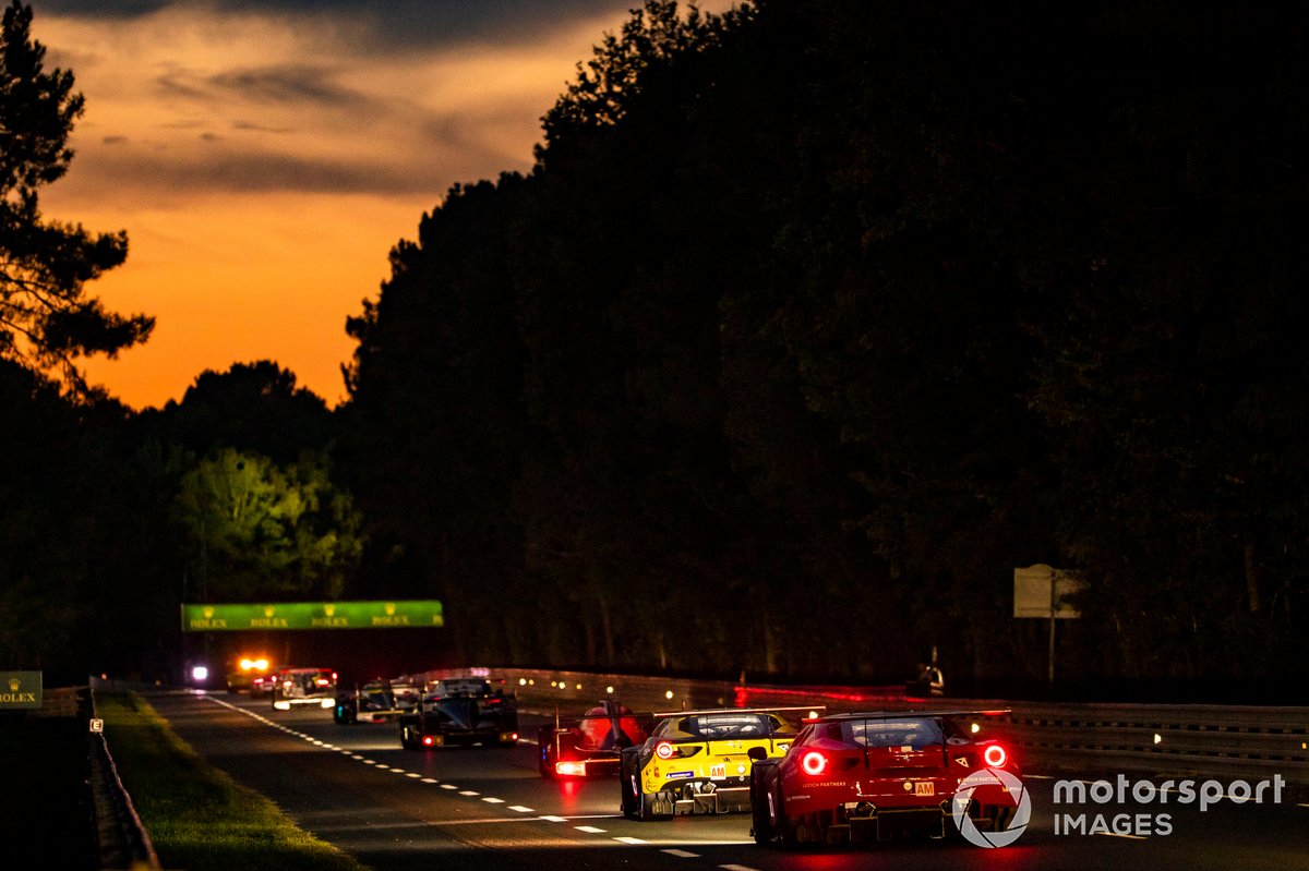 #66 JMW Motorsport Ferrari 488 GTE Evo: Richard Heistand, Maxwell Root, Jan Magnussen, #61 Luzich Racing Ferrari 488 GTE Evo: Francesco Piovanetti, Oswaldo Negri Jr., Come Ledogar