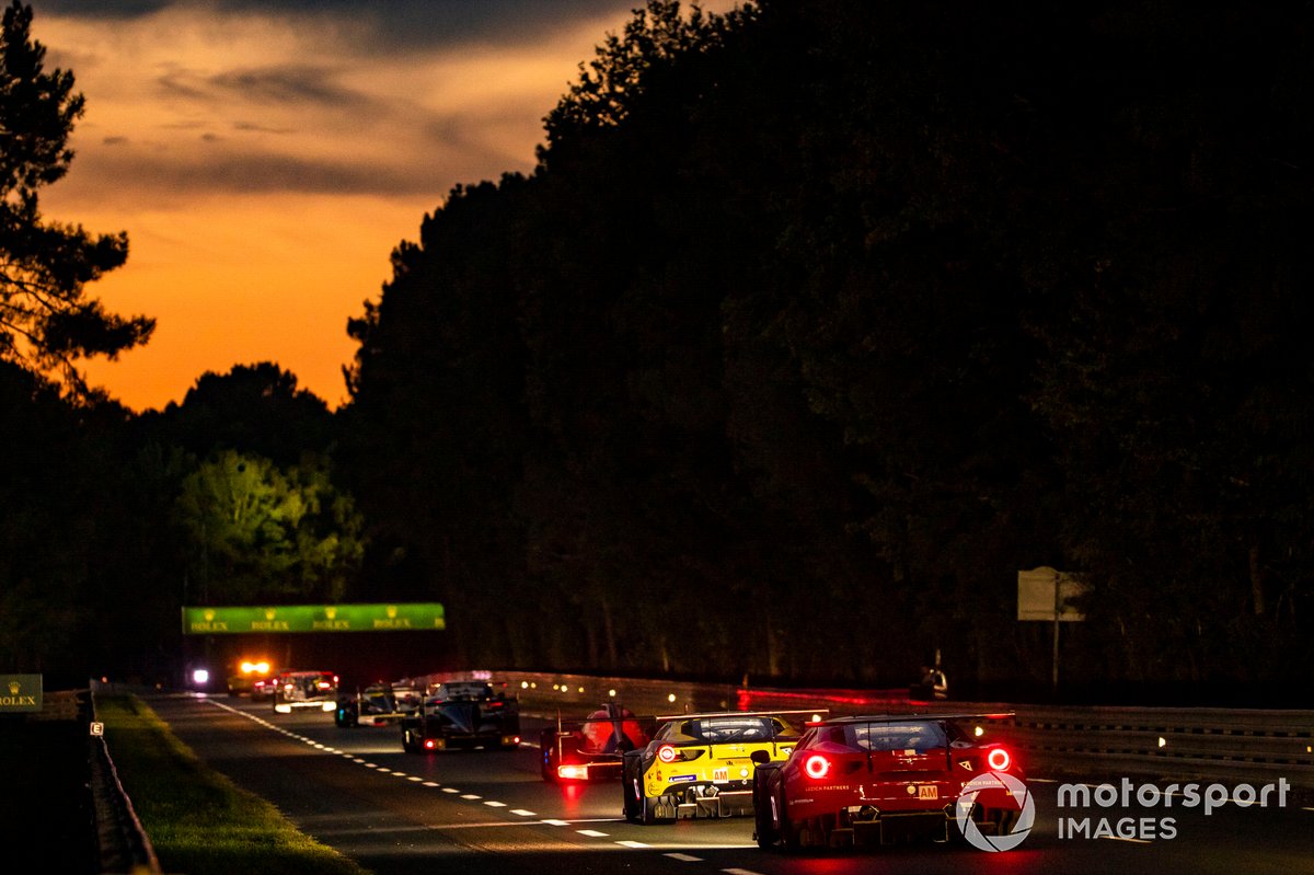 #66 JMW Motorsport Ferrari 488 GTE Evo: Richard Heistand, Maxwell Root, Jan Magnussen, #61 Luzich Racing Ferrari 488 GTE Evo: Francesco Piovanetti, Oswaldo Negri Jr., Come Ledogar 