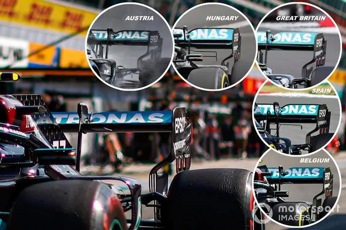 Mercedes AMG W11 rear wing comparison