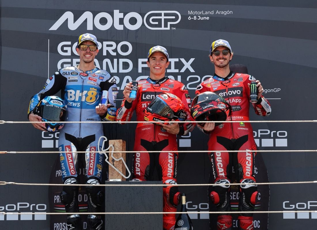 Francesco Bagnaia, Ducati Team, Alex Marquez, Gresini Racing, Marc Marquez, Ducati Team