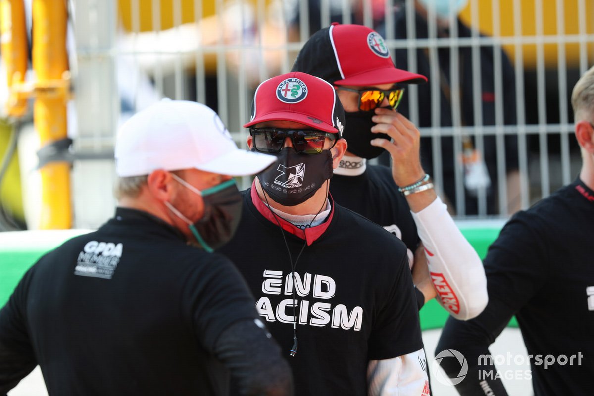 Valtteri Bottas, Mercedes-AMG Petronas F1, Kimi Raikkonen, Alfa Romeo, Antonio Giovinazzi, Alfa Romeo y Kevin Magnussen, Haas F1